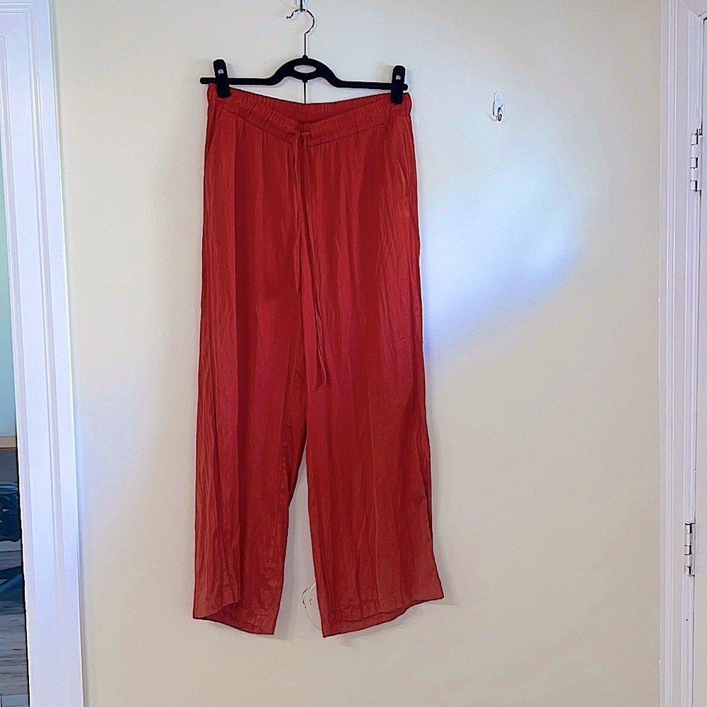 LOFT Dark Orange Wide Leg Pants Size Medium